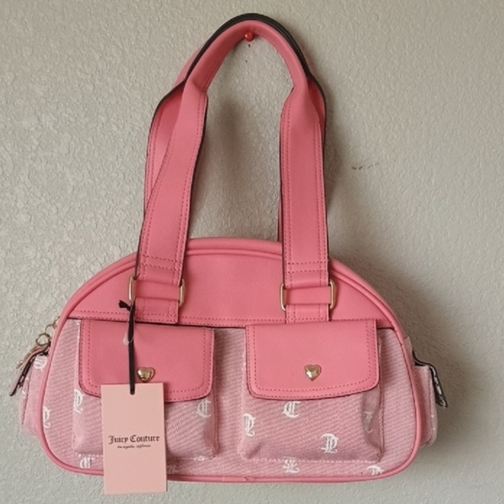 Juicy Couture Pink Shoulder Bag with Heart Accents - Picture 11 of 11